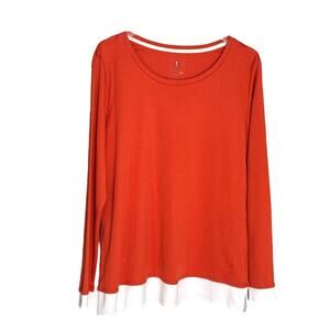 Isaac Mizrahi Live Essentials Pima Cotton Layered Look Top L